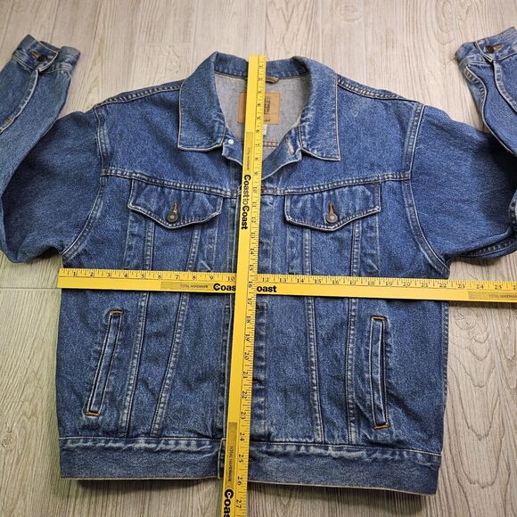 Northwest‎ Blue Mens Medium Denim Jacket Trucker Jean Dark Blue Work - Picture 3 of 6
